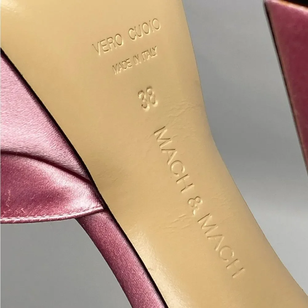 Mach & Mach Double Bow Satin Platform Pumps size 38